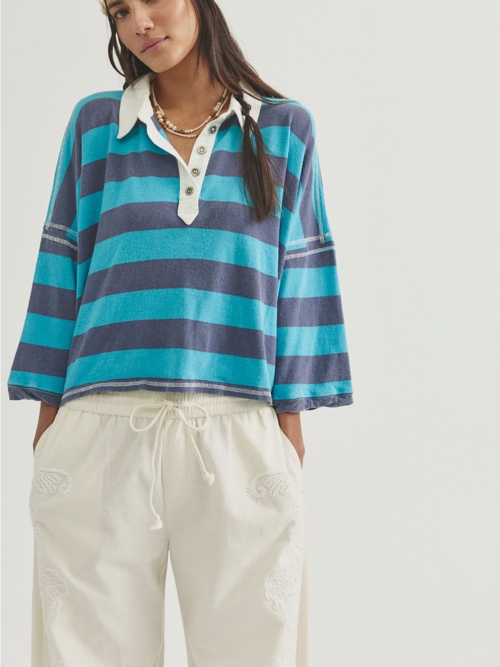 Free People Auggie Striped Top